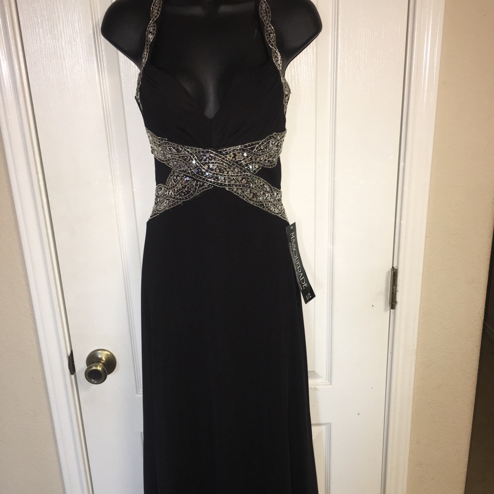 NWT Maxi black cocktail party dress 1/2 xs small